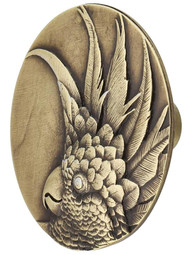 Cockatoo Large Knob - Right Hand in Antique Brass.